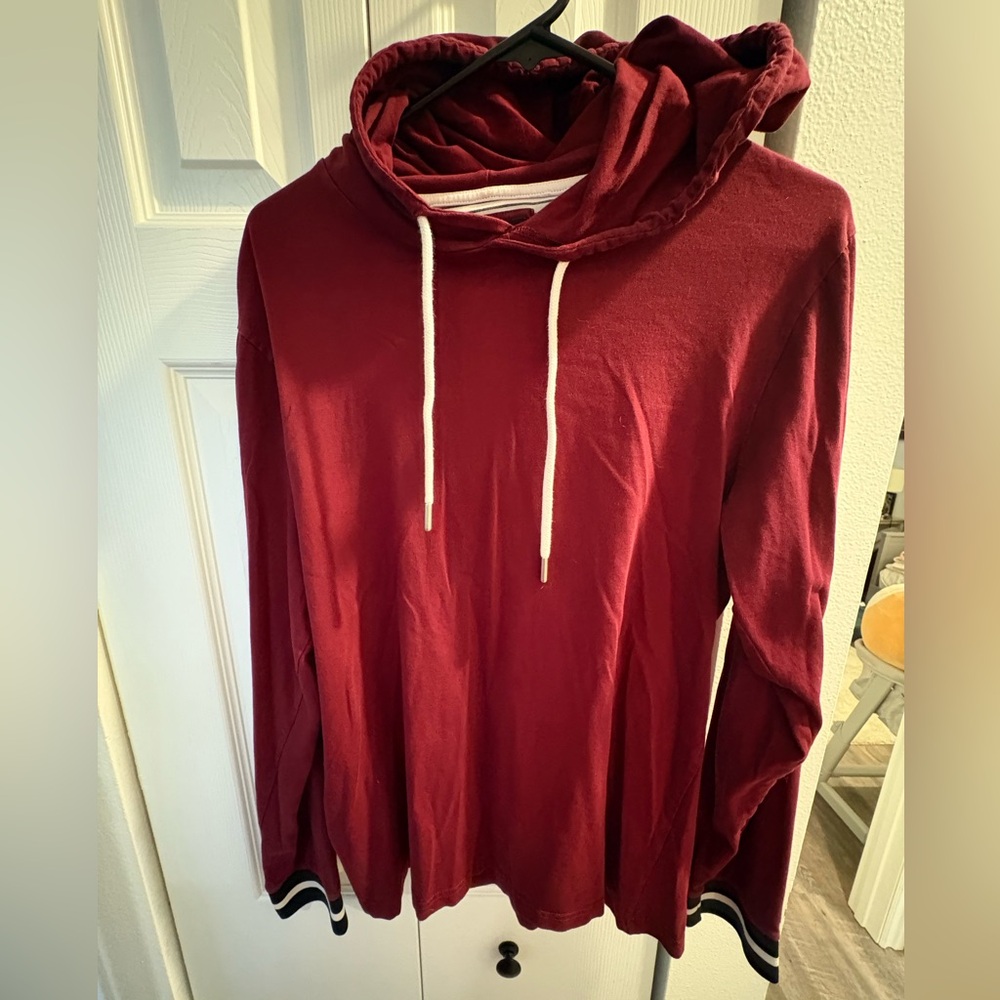 [3 for $20] Denim & Flower Burgundy Hoodie Sweater